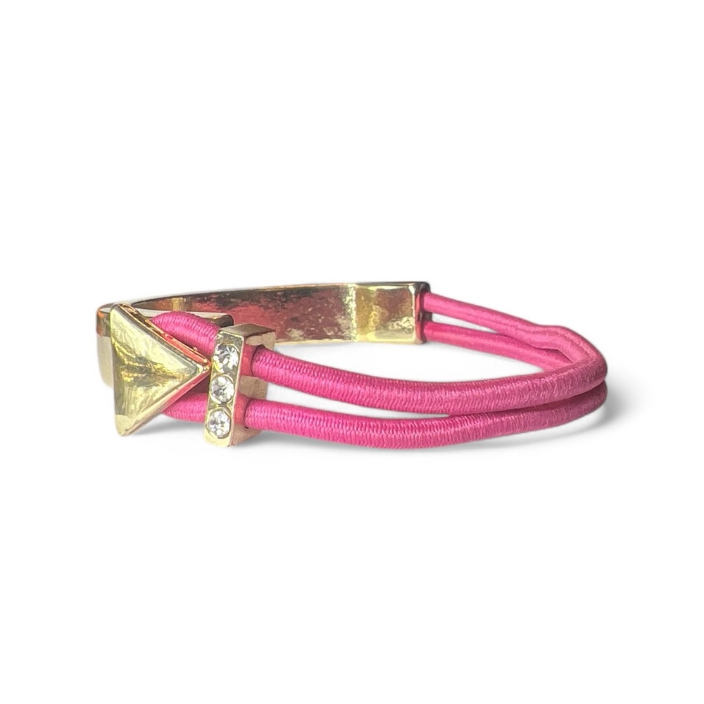 Exquisite Arrow‎ Barbie Pink Elastic Rhinestone Gold Tone Bracelet